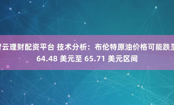 智云理财配资平台 技术分析：布伦特原油价格可能跌至 64.48 美元至 65.71 美元区间