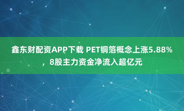 鑫东财配资APP下载 PET铜箔概念上涨5.88%，8股主力资金净流入超亿元